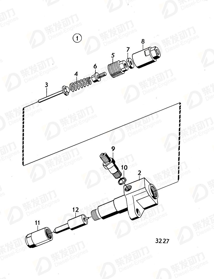 volvo penta Injector 3803249 Drawing volvo penta Injector 3803249 Drawing